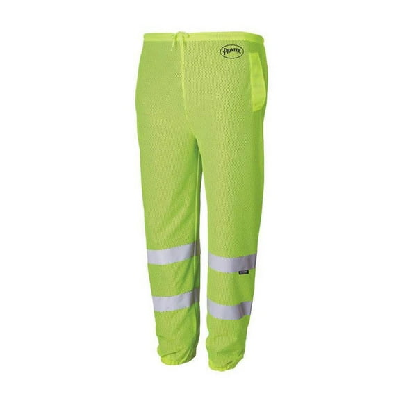 Pioneer Reflective Safety Pants - High Visibility Lightweight Mesh Work Pants for Construction Traffic - Hi Vis Yellow/Green