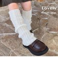 thumbnail image 5 of Splozh Toddler Girl Socks Knee High Kids Solid Color Leg Warmers Knitted Leg Warmers Loose Socks Knee High Leg Warmers for Girls White,One Size, 5 of 6