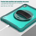 thumbnail image 3 of ELEHOLD Hybrid Rugged Case for iPad 9th/8th/7th 10.2" 2021/2020/2019, Dual-Layer Protective Heavy Duty Shockproof Case with 360° Rotatable Handstrap Foldable Kickstand Crossbody Shoulder Strap,green, 3 of 8