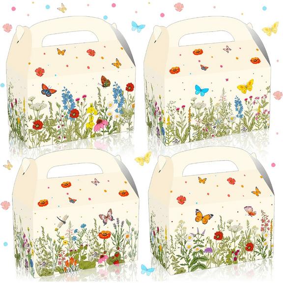 Wildflower Party Favors Boxes Wildflower Treat Bags Candy Goodie Bags for Wildflower Baby Shower Wedding Party Bridal Shower Supplies