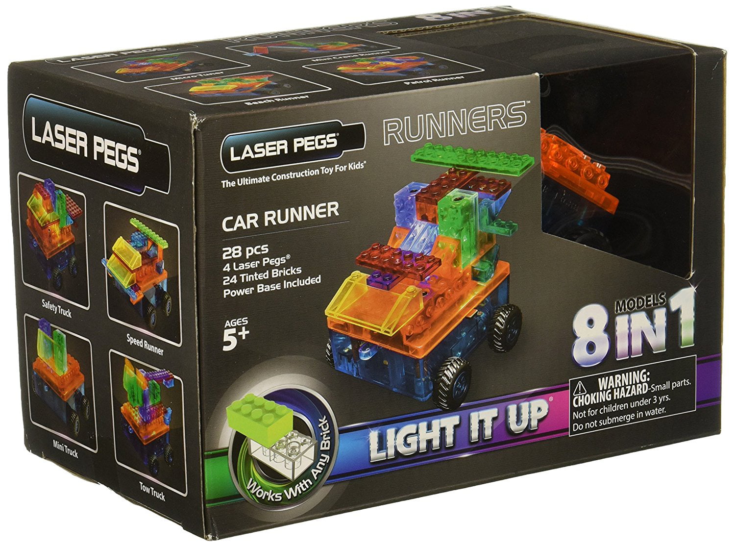 Car Runners Laser Pegs Lighted Construction Toy 6 in 1 Motorized Building Blocks for sale online 