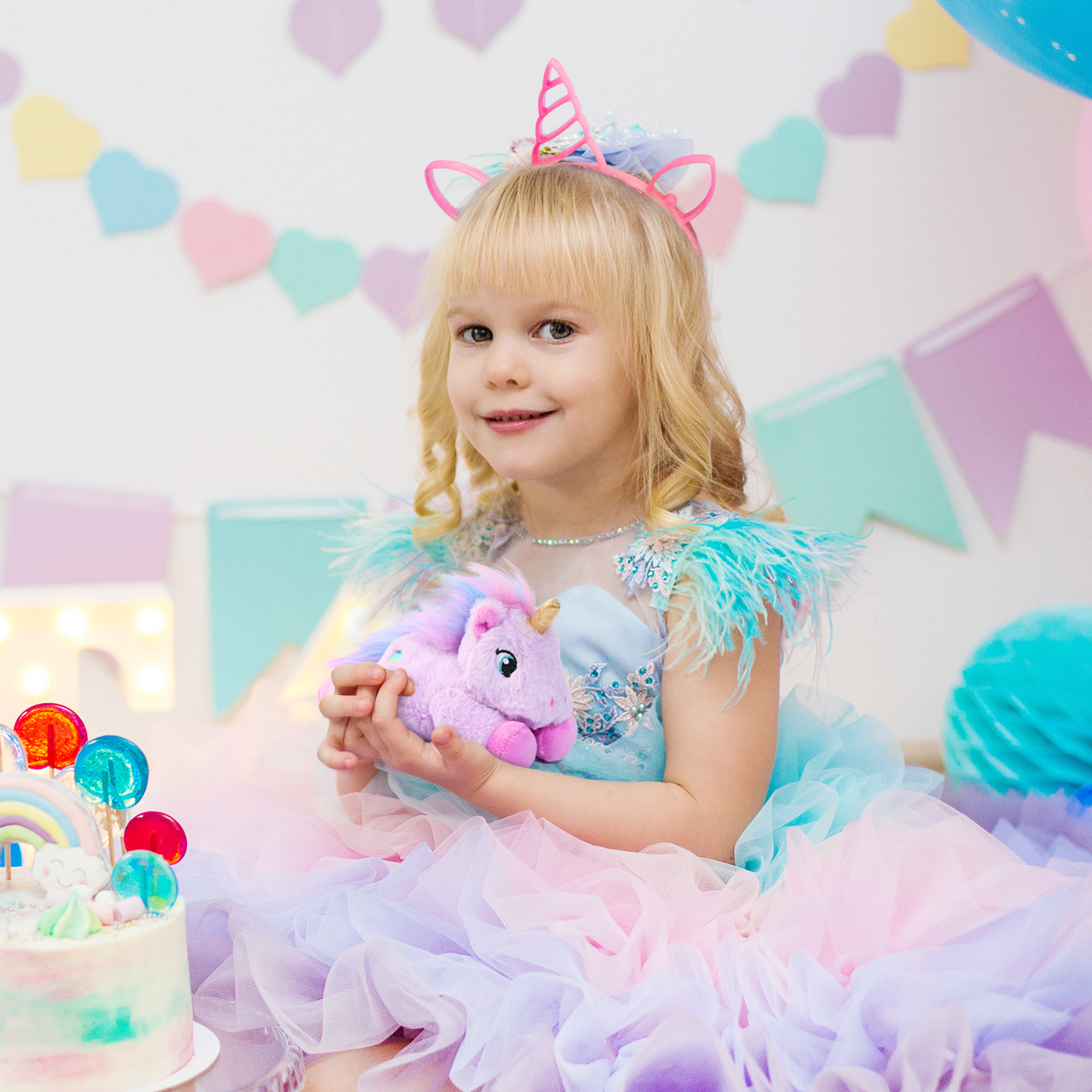LotFancy Unicornio de Peluche Púrpura de 7 Pulgadas para Niños, Niñas y Niños 3