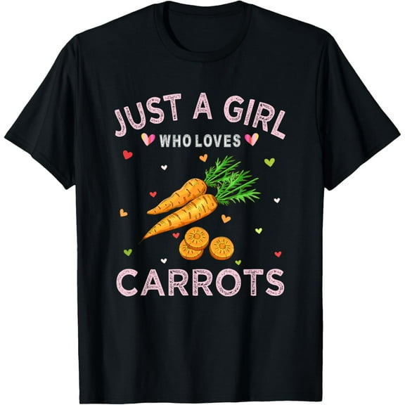 t-shirt Carrot Vegetable Lover Tee Just A Girl Who Loves Carrots T-Shirt mens,black,women,funny,men,journey,Crew Neck, Short Sleeve,printing