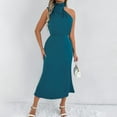 thumbnail image 4 of Vestido sin mangas con cuello alto y hombros descubiertos para mujer - Elegante conjunto informal para fiesta - Prenda versátil para primavera y otoño - Tallas XS-XL, 4 of 8