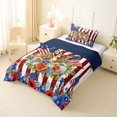 thumbnail image 2 of Manfei Watercolor Floral Twin Comforter Sets,Classic Buck Head Flag Bedding Set,Red Navy,Navy Blue Reversible,2-Piece,1 Comforter and 1 Pillowcase, 2 of 7