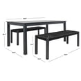 thumbnail image 3 of SAFAVIEH Aquina Outdoor Patio 3 Piece Dining Set, Black, 3 of 12