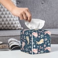 thumbnail image 6 of Gukieu Cute Rabbit Floral Print Leather Tissue Box, PVC Waterproof Velcro Opening and Closing Square Tissue Box Holder, Suitable for Home and Office Decoration, 6 of 7