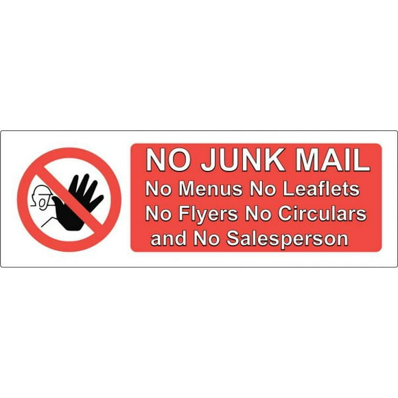 2" No Junk Mail No Salesperson Sign Vinyl Sticker