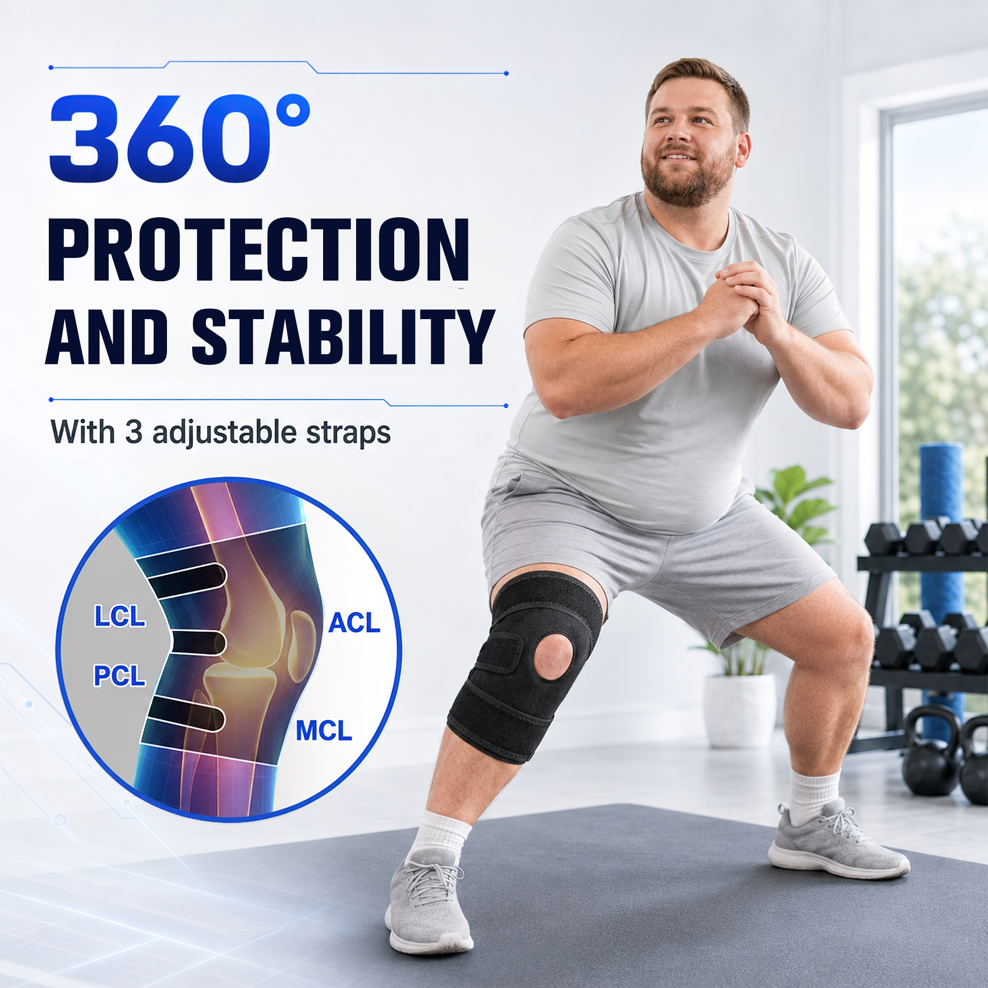 HLTHZONE Plus Size Knee Brace with Compression photo 6