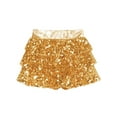 thumbnail image 7 of YiZYiF Kids Girls Shiny Sequin Camisole Crop Top with Skirt 2-Piece Modern Jazz Latin Dance Outfits Gold 14, 7 of 7