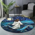 thumbnail image 6 of Round Area Rug, Jesus Art Design Non-Slip Floor Mat, Soft Washable Carpet for Living Room Bedroom Decor 31 Inch, 6 of 6