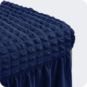 Subrtex 2/4PCS Dining Room Chair Covers Slipcovers with Skirt Jacquard Chair Slipcovers Furniture Protector,Set of 4,Navy