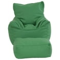 SoftZone® Bean Bag Chair and Ottoman Set Green