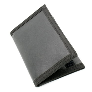 Wideskall Men's Touch Fasteners Closure Trifold Credit Card Wallet, Black