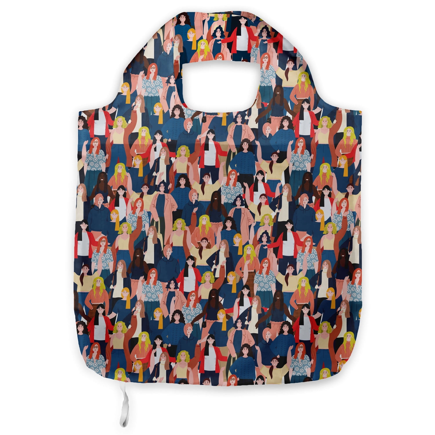 Girl Gang Fabric Shopping Tote We Are Powerful Together Females Different Personalities Woman Right Art Portable And Foldable Bag To Keep In Pocket Bag Purse Car Night Blue Blush By Ambesonne