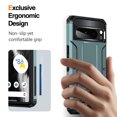 thumbnail image 4 of TECH CIRCLE for Google Pixel 8 Pro Hybrid Case with Foldable Hidden Kickstand,Shockproof Non-Slip Rugged Protective Case Military Grade Drop Protection Armor Cover for Google Pixel 8 Pro 6.7"Darkgreen, 4 of 8