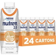 Nutren 2.0 Calorically-Dense Tube Feeding Formula (2.0 kcal/mL), Unflavored, 8.45 Fl Oz or 250 mL (Pack of 24)