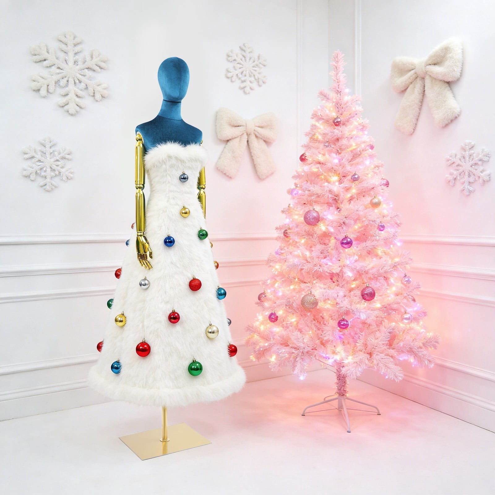 Dress Form Female Mannequin with Adjustable Arms and Square Base