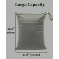 thumbnail image 4 of 2 Cloth Diaper Wet Dry Bags Waterproof Reusable with Two Zippered Pockets Travel Beach Pool Daycare Soiled Baby Items Yoga Gym Bag for Swimsuits or Wet Clothes Large, 4 of 7