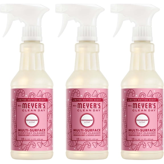 CLEAN DAY Multi-Surface Everyday Cleaner, Peppermint Scent, 16 Fl Oz Bottle - 3 Pack