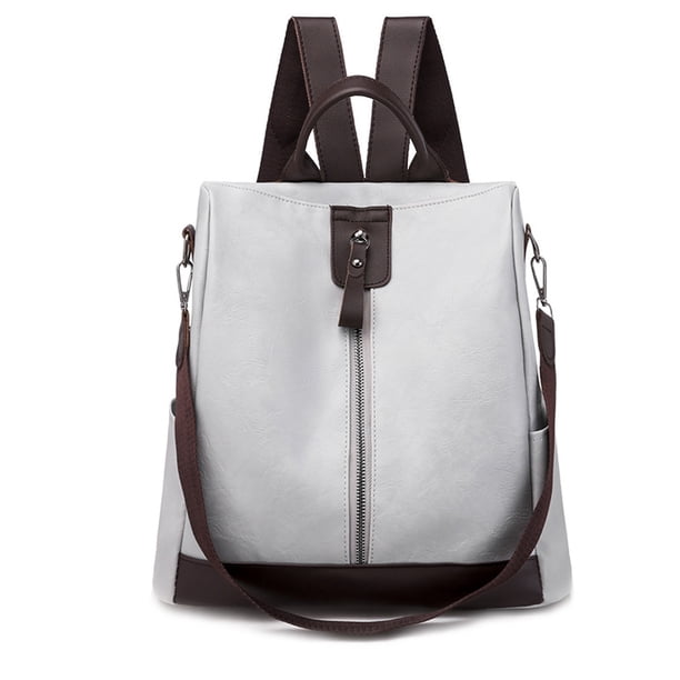 Mochila de PU para mujer, bolso de hombro convertible para viaje, de diseñador, informal, para universidad, 30x29x12cm