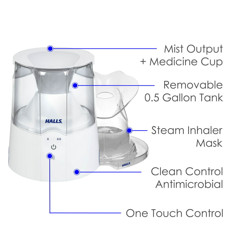 0.5 Gal. Warm Mist Humidifier w/ Vaporizer Function for Inhalation for  Small to Medium Rooms