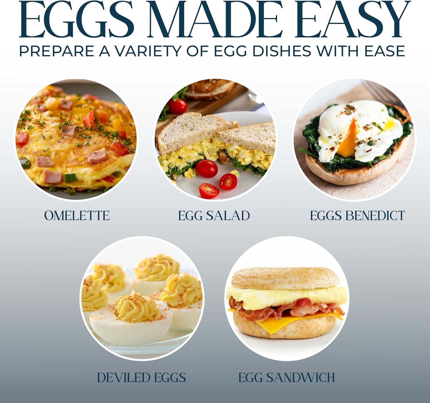 COOK WITH COLOR Electric Egg Cooker 350-Watt Egg Steamer and Omelette Maker, Blue