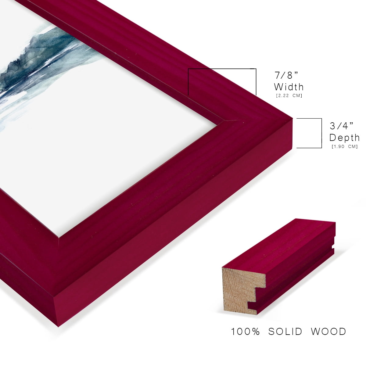Stark Horizon II - Framed Print w/glass - Cherry Red