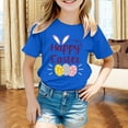 thumbnail image 2 of MIASHUI T-Shirt Graphique de Pâques à Manches Courtes pour Garçons, Confortable et Décontracté, Imprimé pour Filles, Bleu, 6-7 Ans, 2 of 4