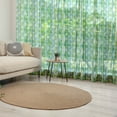 thumbnail image 1 of Grunge Tulle Curtains with Rod Pocket, Geometric Oval Shapes Elliptic Vertical Curves Nature Theme Pattern, Sheer Drape for Wedding Party 2 Panels, 7 Sizes, Apple Green Turquoise, by Ambesonne, 1 of 3