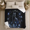 thumbnail image 5 of Mystical Black Cat decorative theme Celestial Art, Mystical Pet Portrait Pattern, Warm Flannel Blanket for Living Room and Bedroom, Cat Lovers Just Because Gift, Pet Lover Home Decor, 5 of 9