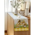 thumbnail image 5 of Table Runner 70 Inches Long for Kitchen Dining, Yellow Sunflower Dresser Scarf Farmhouse, Dining Table Decorations for Wedding/Parties, Gnomes Truck Plaid Farmhouse Wooden 13 x 70 In, 5 of 8