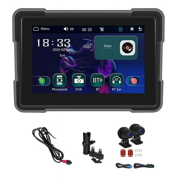 5 Inch Motorcycle Wireless Carplay Android Auto Portable Smart Player Waterproof Motorcycle Display DVR, with Camera