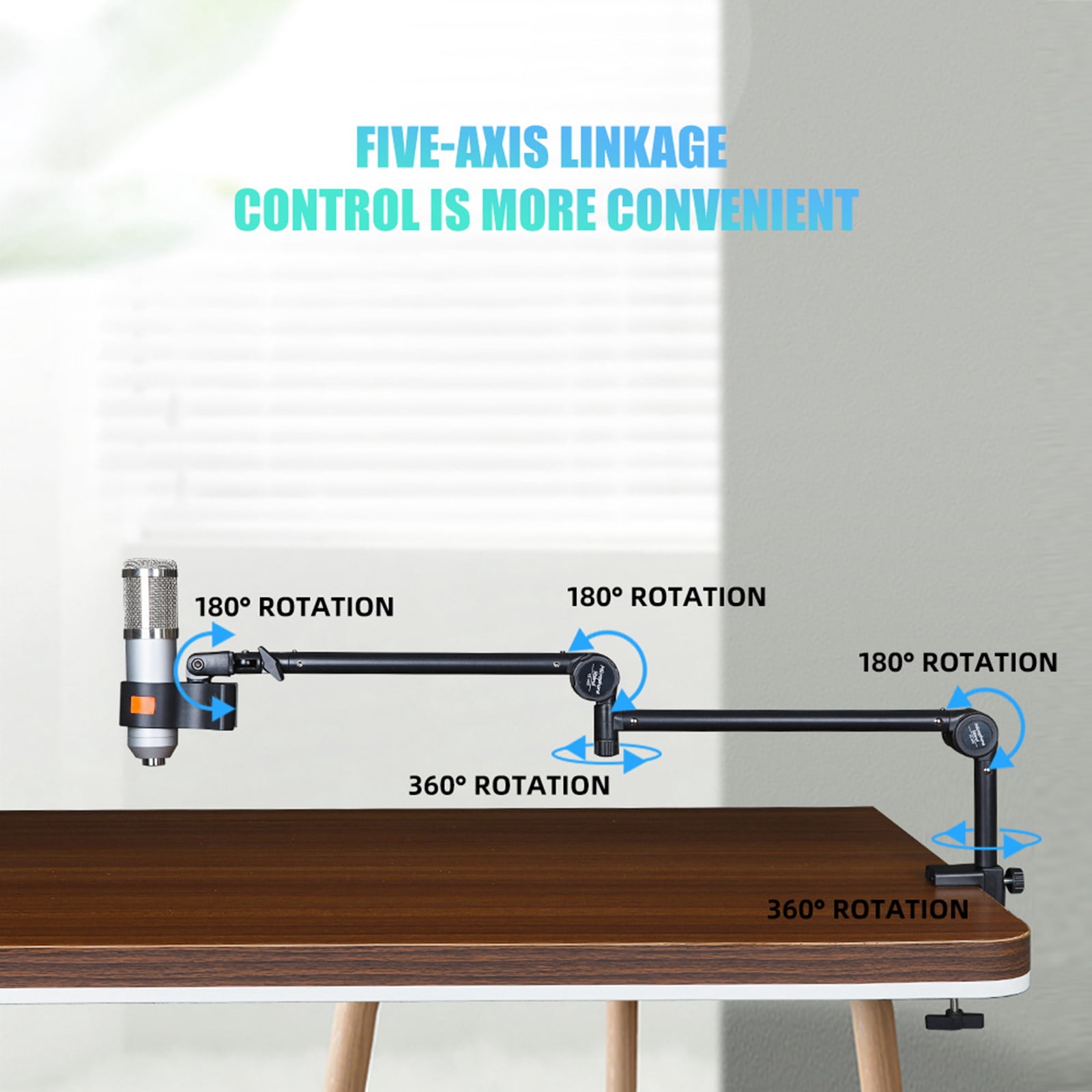 Professional Microphone Arm Stand General Microphone Suspension Boom Microphone Mount Adjustable Arm for Podcasting