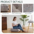 thumbnail image 4 of Tufted Corduroy Recliner Seat Cushion for Elderly, 20x20x6 Inch Extra Large Square Seat Cushion for Recliner Chair, Floor Pillow, Office Chair, Car, No Pressure on Thighs, Grey, 4 of 16