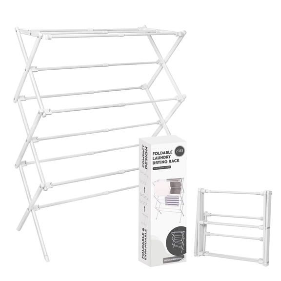 ZOES HOMEWARE Small Clothes Drying Rack for Laundry, Metal Collapsible Folding Dry Rack Clothing