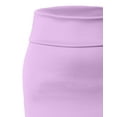 thumbnail image 3 of J. METHOD Women's Midi Skirt Stretch Knit Bodycon Slim Fit Office Elastic Waist Pencil Solid Skirts Made in USA NEWSK10 Lavender S, 3 of 5