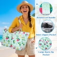 thumbnail image 4 of Bocaoying Flamingo Pattern Water-Resistant Beach Tote Bags, Large Sand-Proof Family Travel Tote, Waterproof Pool Bag with Inner Zipper Pocket for Beach, Swimming, and Travel, 4 of 7