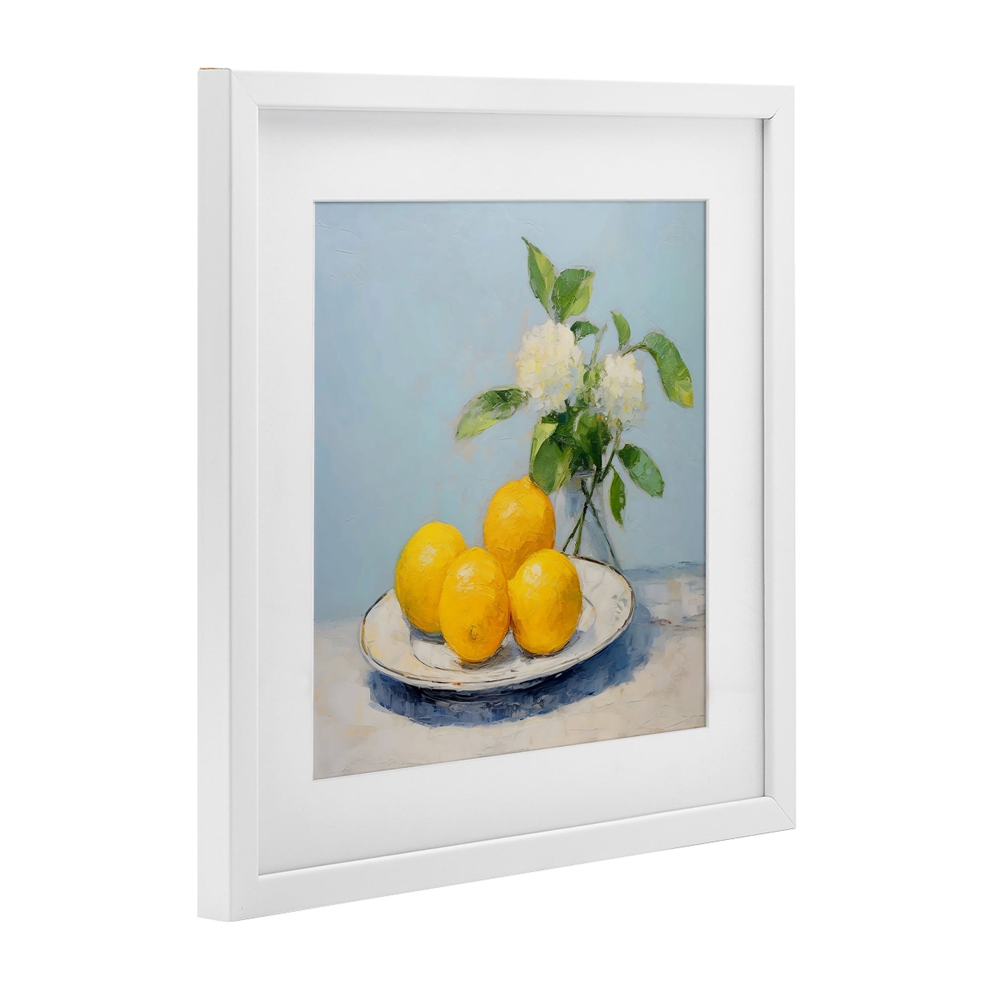 Stupell Industries Vase of Flowers and Lemons White Framed Print Under Glass, design by Creative Studio