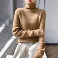 thumbnail image 5 of NMMUED Turtleneck Sweater Women Pullover Sweaters for Women Knit Sweater for Women Fitted Sweaters for Women, Gold L, 5 of 7