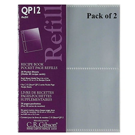 C R Gibson Qp 12 Small Recipe Book Pocket Page Refill Sheets Pack Of 2 A Walmart Canada