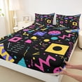 thumbnail image 3 of Feelyou Cycle Memphis Teens Queen Sheet Sets, Abstract Lines Bed Set, 4 Pieces, 3 of 7