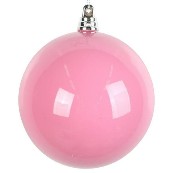 Vickerman MT250459W 4 in. Hot Pink Enamel Ball Ornament - 6 per Bag