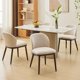 thumbnail image 5 of Set of 2 brown wood dining sillas con beige sponge - forrado fabric y ergonomic back, 5 of 6
