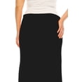 thumbnail image 5 of Women's Plus Size Casual Solid High Waisted A -line Maxi Skirt with an elastic Waistband, 5 of 7
