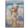 thumbnail image 2 of Funny Dog on Beach Canvas Wall Art, Tibetan Terrier Dog Picture Ocean Artwork for Bathroom Bedroom Living Room, Art Decor 8x12 Inches, 2 of 6