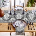 thumbnail image 6 of Boho Table Runner Bohemia Table Runners for Dining Room Tribal Vintage Rustic Abstract Gray Dinner Runner Kitchen Parties Decor 13.8 x 108 inch, 6 of 6