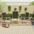 thumbnail image 3 of Jordan Manufacturing 38" x 21" Platt Ink Black Stripe Rectangular Outdoor Wrought Iron Chair Cushion with Ties and Hanger Loop, 3 of 13