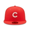 thumbnail image 2 of Men's New Era Red Chicago Cubs Lava Highlighter Logo 59FIFTY Fitted Hat, 2 of 5