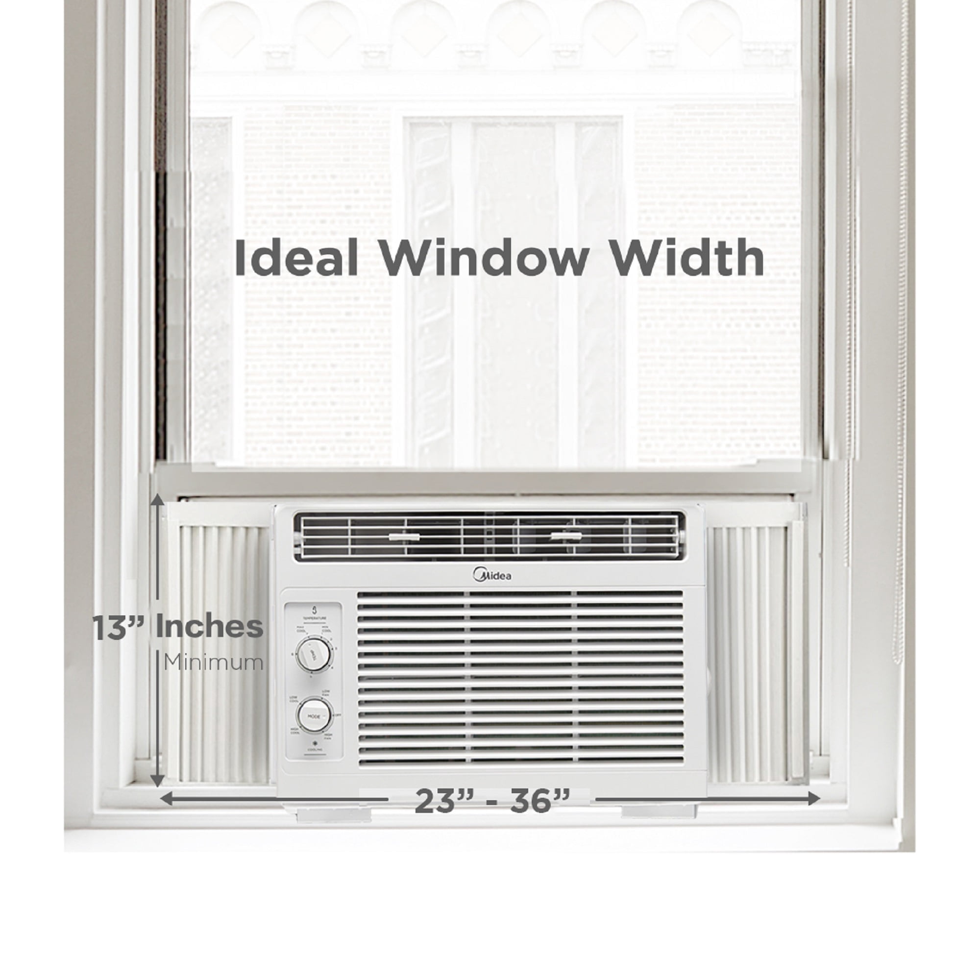 Restored Midea 5,000 BTU 150 Sq ft Mechanical Window Air Conditioner, White, RMW05MWW, (Refurbished)